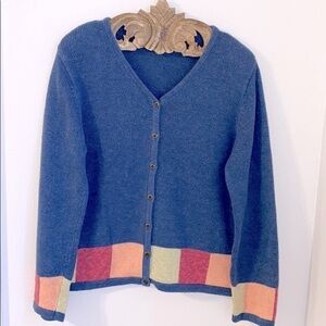 Vintage Y2K Color Block Coastal Grandma Cardigan
